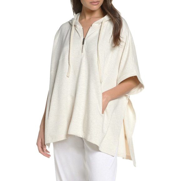 NEW UGG Anissa Lounge Pocket Poncho Hoodie Fleece Off White - Picture 3 of 5